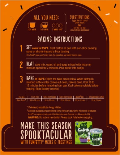 Pillsbury Funfetti Halloween Cake Mix with Candy Bits Perspective: back