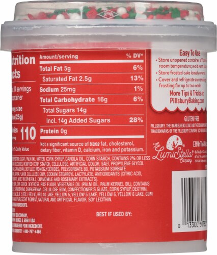 Pillsbury Funfetti® The Elf on the Shelf® Peppermint Vanilla Whipped Frosting with sprinkles Perspective: back