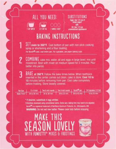 Pillsbury Funfetti® Valentine's Cake Mix with Candy Bits Perspective: back