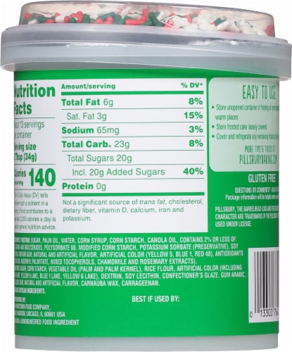 Pillsbury Funfetti® Holiday Green Vanilla Frosting Perspective: back