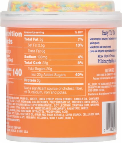 Pillsbury Funfetti Orange All Star Vanilla Frosting Perspective: back