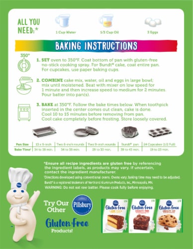 Pillsbury Gluten Free Funfetti® Cake Mix with Candy Bits Perspective: back