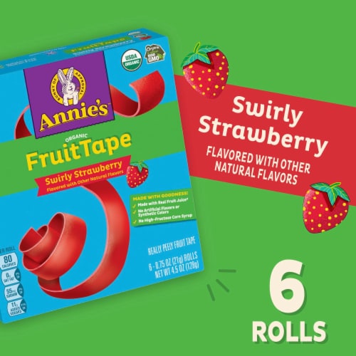 Annie's Organic Swirly Strawberry Fruit Flavored Tape Perspective: back