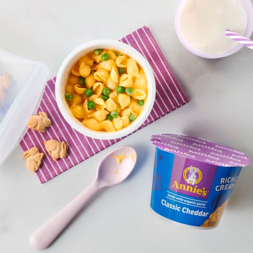 Annie’s Classic Cheddar Deluxe Microwave Mac N Cheese Macaroni and Cheese Cups Perspective: back