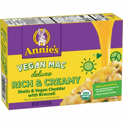 Annie’s Vegan Broccoli Cheddar Shells Deluxe Mac N Cheese Alternative Perspective: back