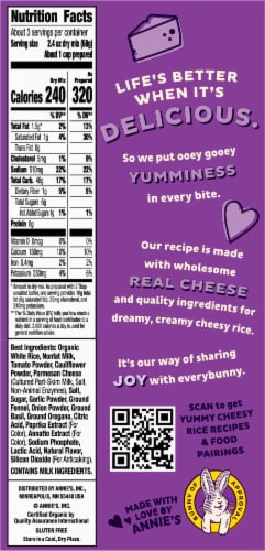 Annie's™ Pizza Flavored Cheesy Rice with Hidden Veggies Perspective: back