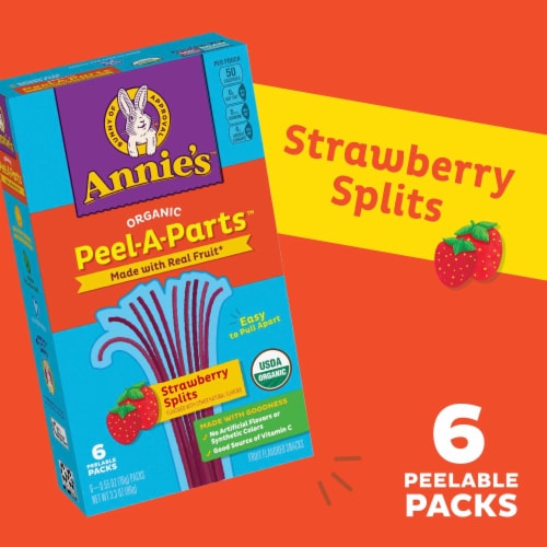Annie's™ Organic Gluten Free Strawberry Peel A Parts™ Fruit Flavored Snacks Perspective: back