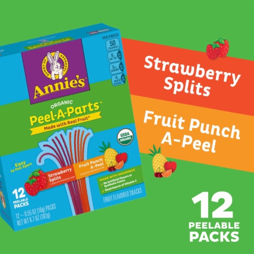 Annie's™ Organic Fruit Peel A Parts Strawberry and Fruit Punch Fruit Snacks Perspective: back
