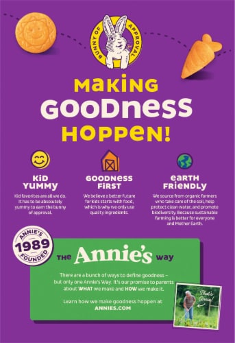 Annie's™ Organic Cheesy Cheddar Crackers Perspective: back
