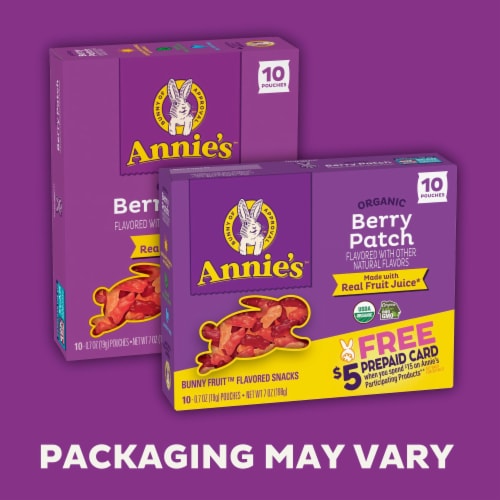 Annie's™ Organic Berry Patch Bunny Fruit™ Flavored Snacks Perspective: back