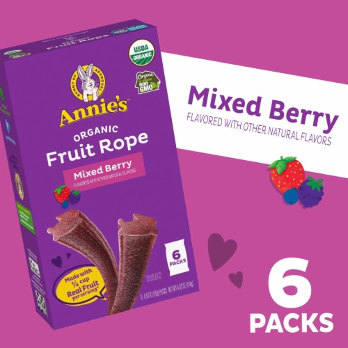 Annie's Organic Mixed Berry Fruit Rope Perspective: back