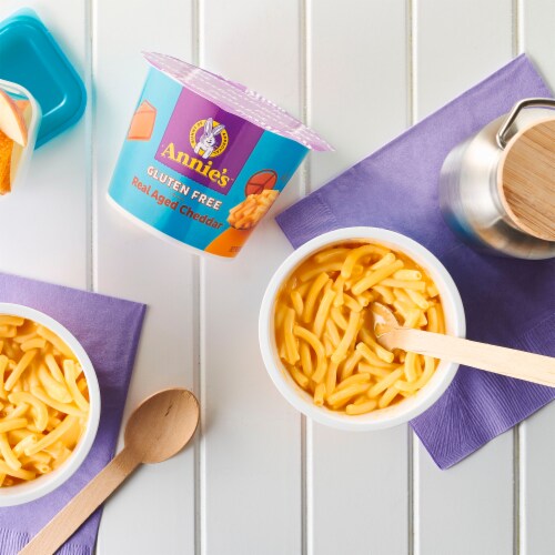 Annie's Gluten Free Real Aged Cheddar Mac N Cheese Microwave Macaroni and Cheese Cup Perspective: back