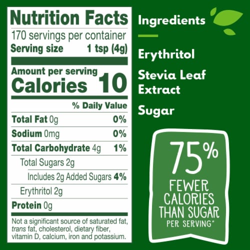 Truvia Cane Sugar Blend, Mix of Stevia Sweetener and Cane Sugar Perspective: back
