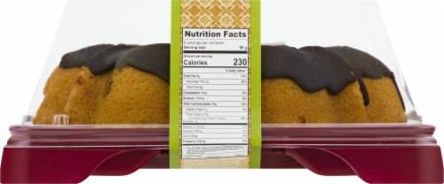 Just Desserts Vegan Chocolate Dipped Vanilla Bundt Cake Perspective: back