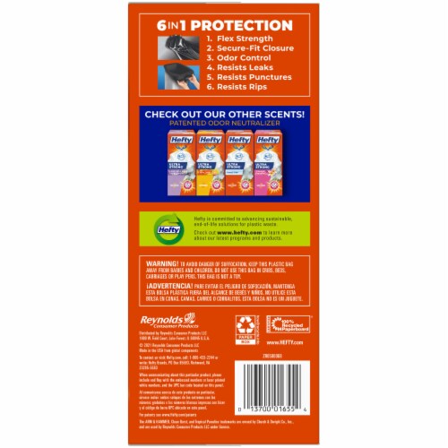 Hefty® Ultra Strong™ Blackout® Clean Burst™ 13-Gallon Trash Bags Perspective: back