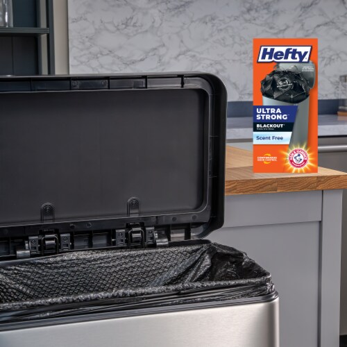 Hefty® Ultra Strong™ Blackout Tall Kitchen 13 Gallon Drawstring Trash Bags Perspective: back