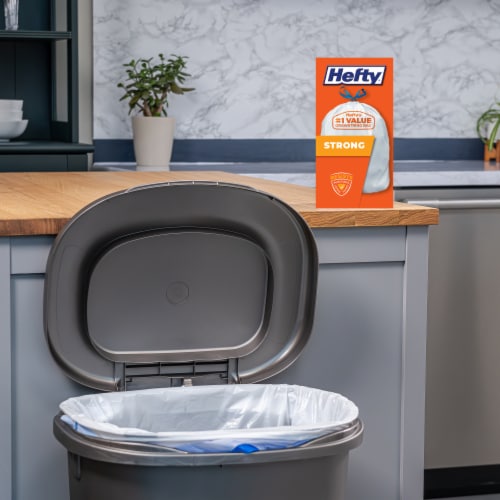 Hefty® Strong 13-Gallon Tall Kitchen Drawstring Trash Bags Perspective: back