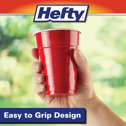 Hefty® Party On! Red Plastic Party Cups Perspective: back