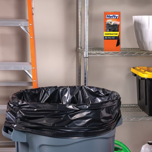 Hefty® 45 Gal. Contractor Black Trash Bags Perspective: back