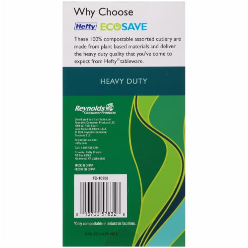 Hefty EcoSave Assorted Cutlery Perspective: back
