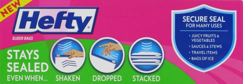 Hefty One Zip Quart Freezer Bags Perspective: back