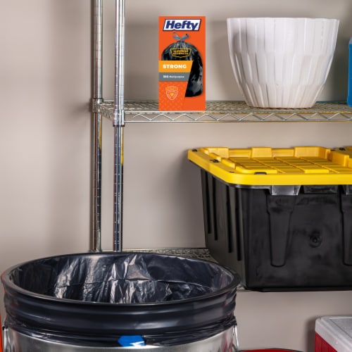 Hefty® Strong Multipurpose 30-Gallon Large Drawstring Trash Bags Mega Pack Perspective: back