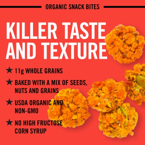 Dave's Killer Bread Bold Buffalo Organic Snack Bites, Buffalo Flavored Organic Snacks Perspective: back