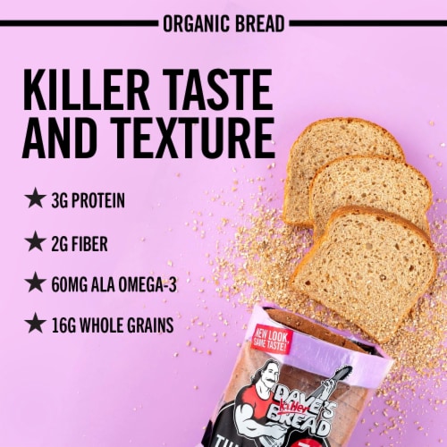 Dave's Killer Bread 100% Whole Wheat Thin-Sliced Organic Bread Perspective: back