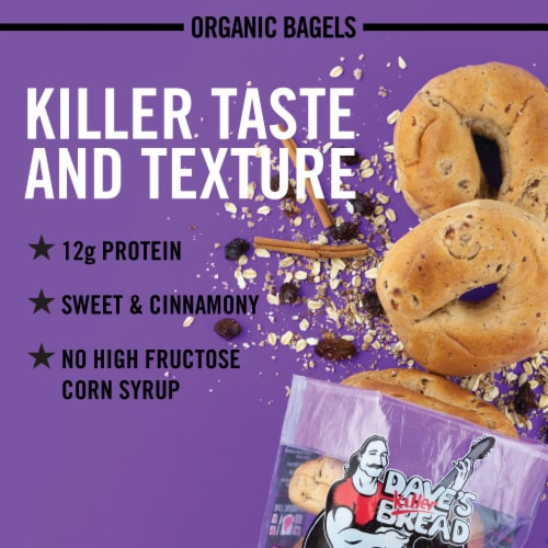 Dave's Killer Bread Cinnamon Raisin Remix Bagels Organic Bagels Perspective: back