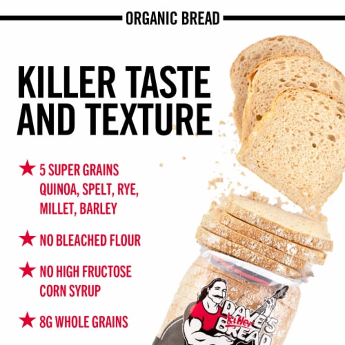 Dave's Killer Bread Organic Thin Sliced White Bread Done Right Artisan Style Bread Perspective: back