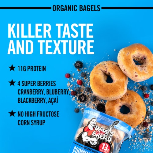 Dave’s Killer Bread® Boomin’ Berry® Bagels, Cranberry, Blueberry, Blackberry and Acai Bagels Perspective: back