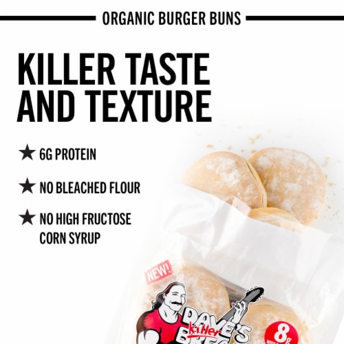 Dave's Killer Bread Burger Buns Done Right Organic White Bread Hamburger Buns Perspective: back