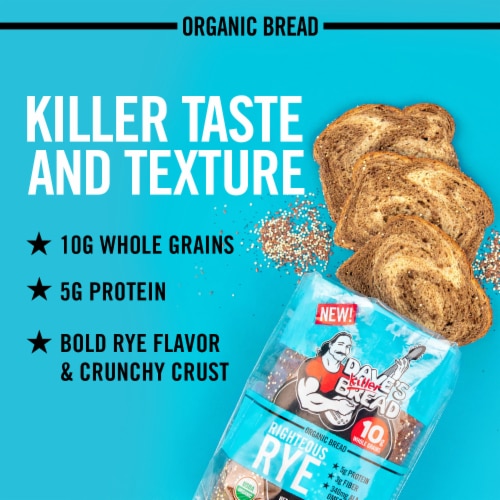 Dave's Killer Bread Righteous Rye Bread Organic Rye Bread Perspective: back