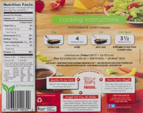 Stouffer's Green Pepper Steak Frozen Meal Perspective: back
