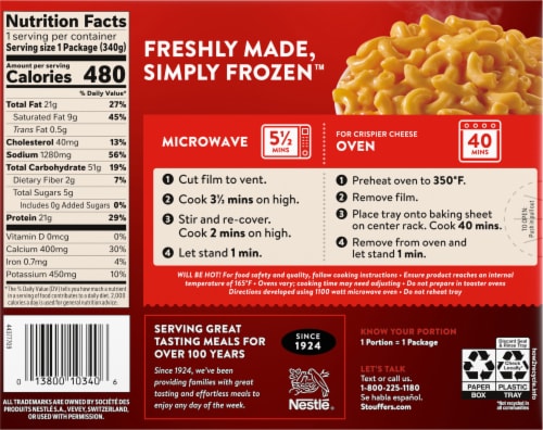 Stouffer's® Macaroni & Cheese Frozen Meal Perspective: back