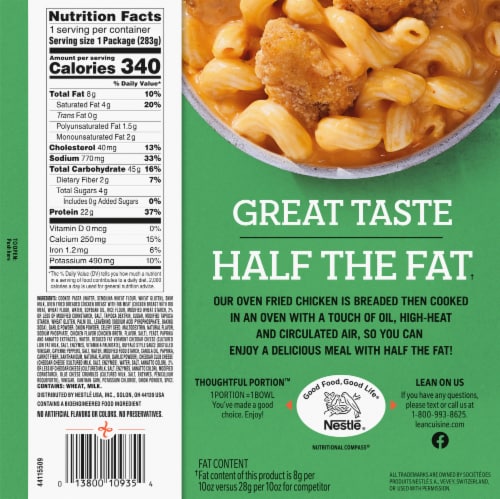 Lean Cuisine Bowls Oven Fried Chicken with Buffalo Style Mac and Cheese Frozen Meal Perspective: back