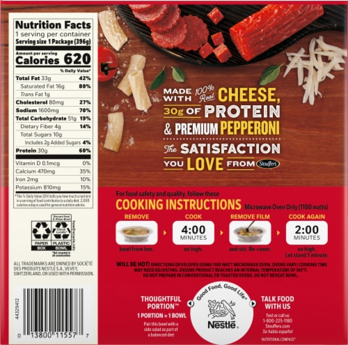 Stouffer's® MAC-FULLS™ Pepperoni Pizza Mac and Cheese Frozen Meal Perspective: back