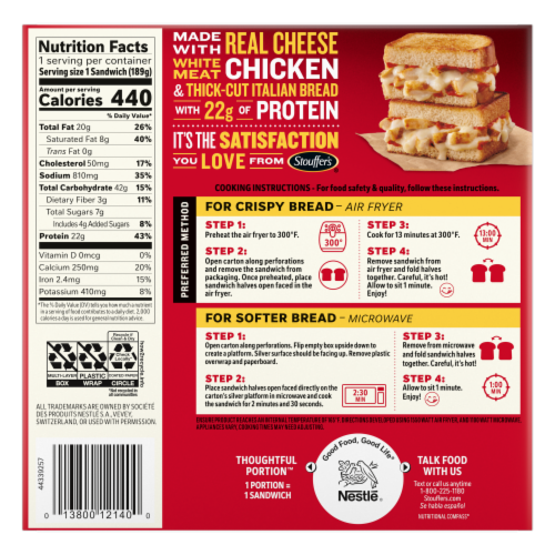 Stouffer's® Meat-Fulls® Grilled Chicken Parmesan Frozen Sandwiches Perspective: back