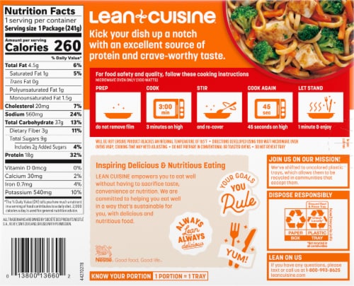 Lean Cuisine Frozen Teriyaki Chicken Meal Perspective: back