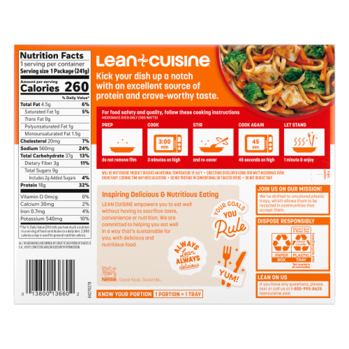 Lean Cuisine Frozen Teriyaki Chicken Meal Perspective: back