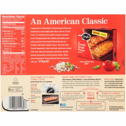 Stouffer's® Deluxe French Bread Frozen Pizza Perspective: back
