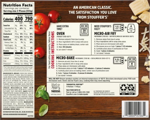 Stouffer's Extra Cheese French Bread Frozen Pizza Perspective: back