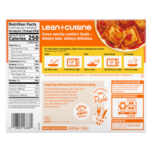 Lean Cuisine® Cheese Ravioli Frozen Meal Perspective: back