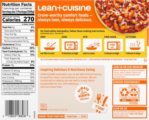 Lean Cuisine® Favorites Classic Macaroni and Beef Frozen Meal Perspective: back