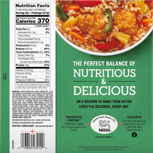 Lean Cuisine® Bowls Sweet and Sour Chicken Frozen Meal Perspective: back