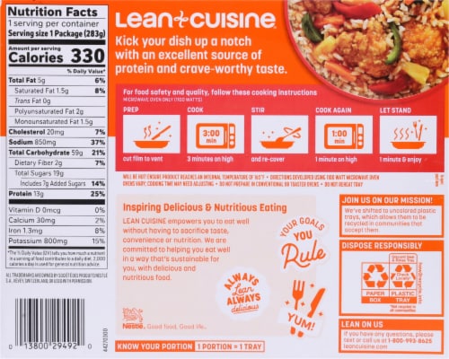 Lean Cuisine Frozen Sweet & Sour Chicken Meal Perspective: back