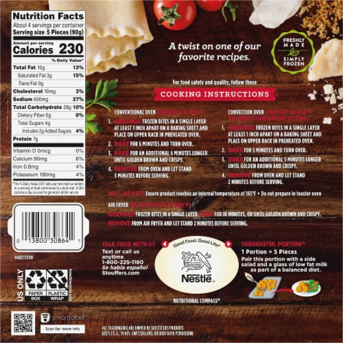 Stouffer's® Classic Lasagna Bites Frozen Appetizer Perspective: back
