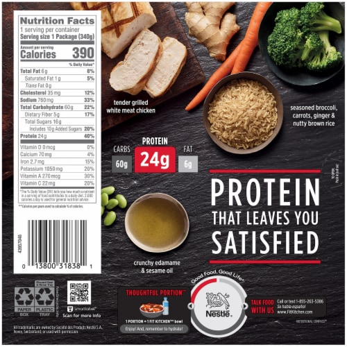 Stouffer's Fit Kitchen Bowls Teriyaki Chicken Bowl Frozen Meal Perspective: back