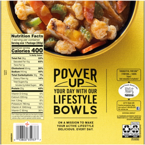 Life Cuisine™ Buffalo Style Chicken & Cauliflower Bowl Frozen Meal Perspective: back