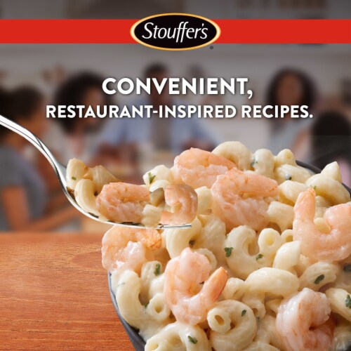 Stouffer's Mac-Fulls Creamy Garlic Shrimp Mac and Cheese Bowl Frozen Meal Perspective: back